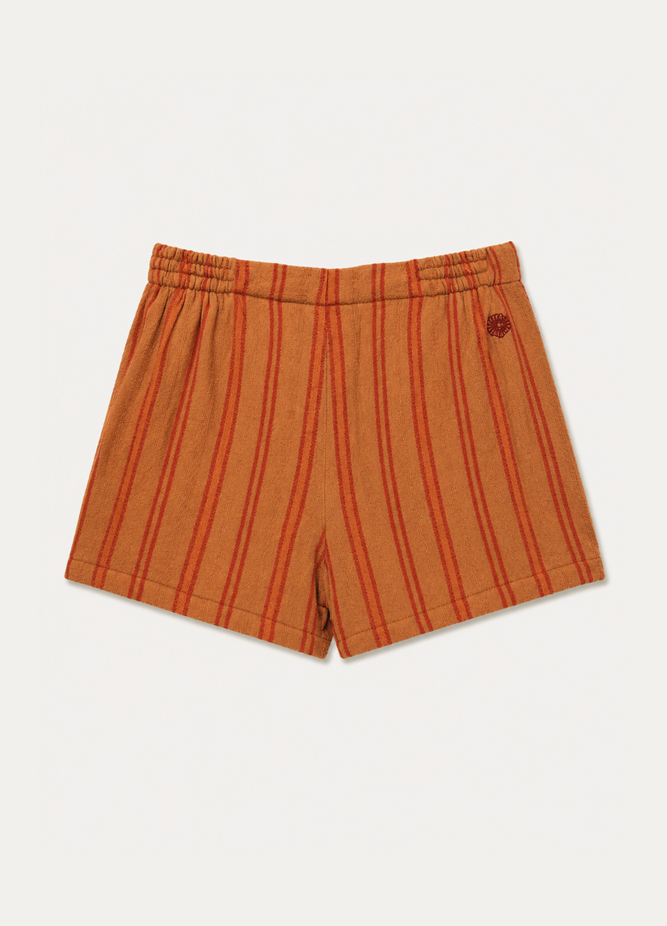 monostereo mens A Life of Leisure Shorts terrycloth tan red stripe