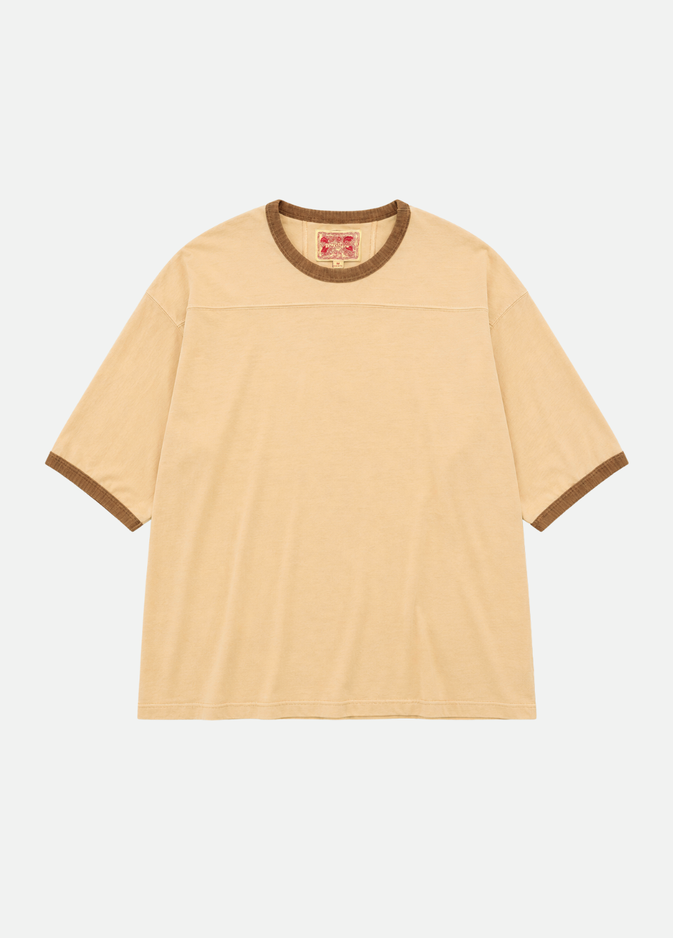 monostereo mens Community Football Ringer Tee in Natural and brown