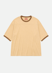 monostereo mens Community Football Ringer Tee in Natural and brown