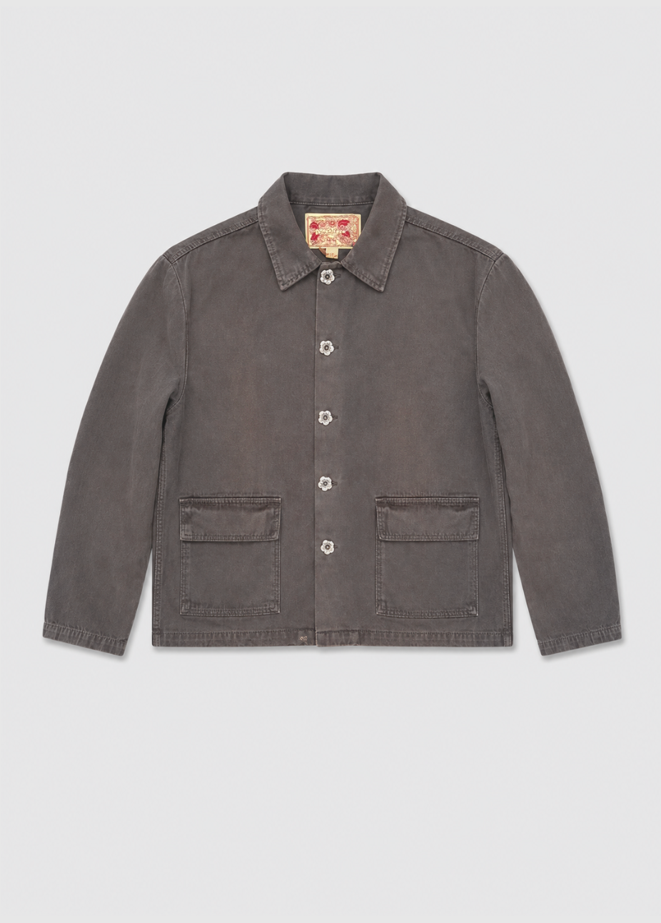 monostereo mens "Community of Lovers" Work Jacket in Washed Black and "Community of Lovers" Hemp Pants in Washed Black