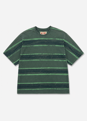 monostereo mens Striped Football Tee green cotton