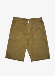 monostereo hemp cotton Lovers Cut Off Shorts olive mustard green