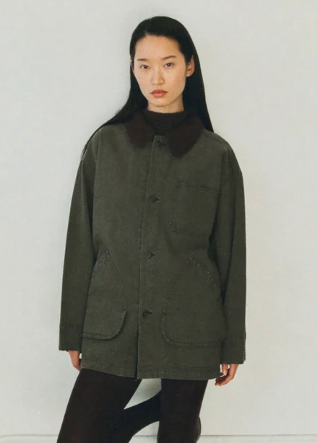 shaina mote Painter Coat Herringbone in Moss