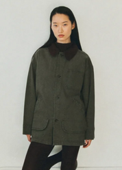 shaina mote Painter Coat Herringbone in Moss