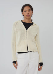 still here new york womens Bear Zip Up in Cream