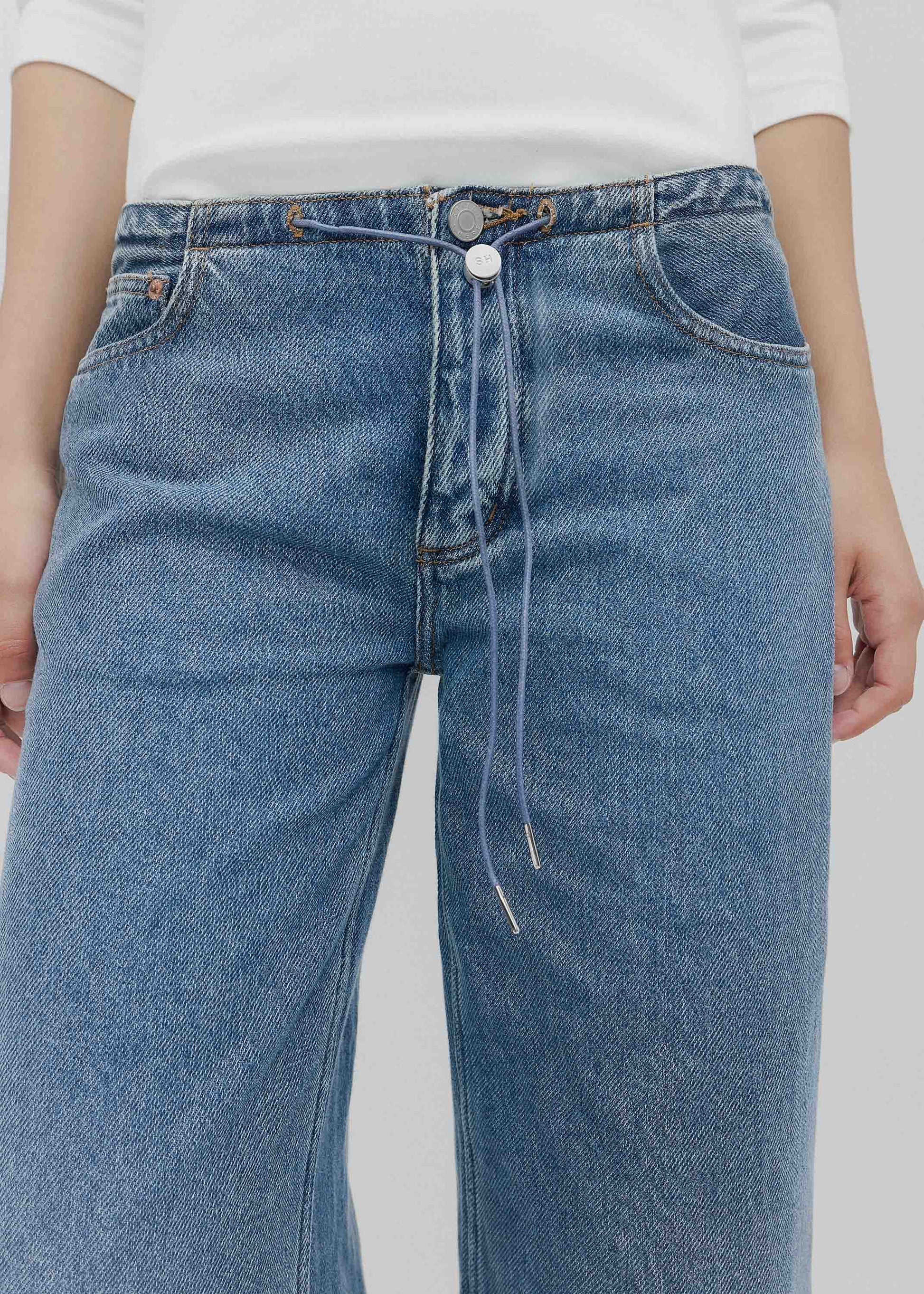 person wearing still here new york womens Cool Jean in Classic Blue