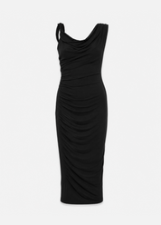 velvet graham spencer Fifi Tank Drape Dress black viscose