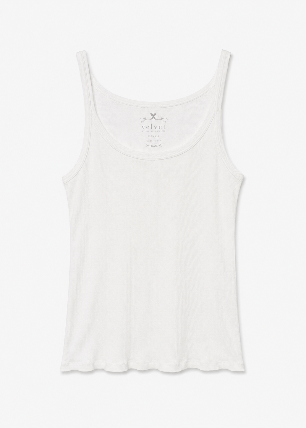 velvet tees graham and spencer Aliza Ribbed Cotton Tank in White