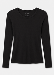 velvet womens Bayler Ribbed Scoop Neck Tee in Black