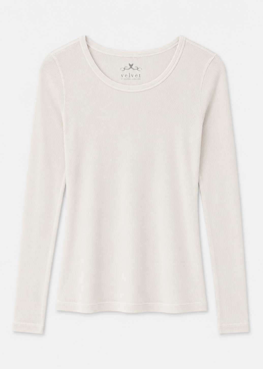 velvet womens Bayler Ribbed Scoop Neck Tee in Ecru