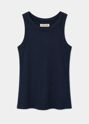 womens velvet Cruz Tank Top in Ink blue