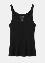 womens velvet graham spencer Aliza Ribbed Cotton Tank in Black