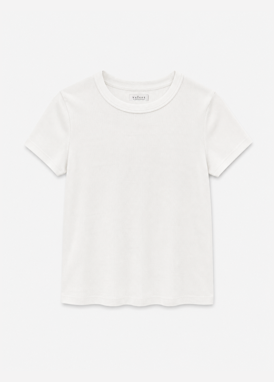 womens velvet graham spencer Eddie Ribbed Tee in White
