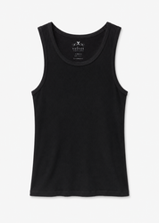 womens velvet tees graham spencer Maxie Ribbed Tank Top in Black