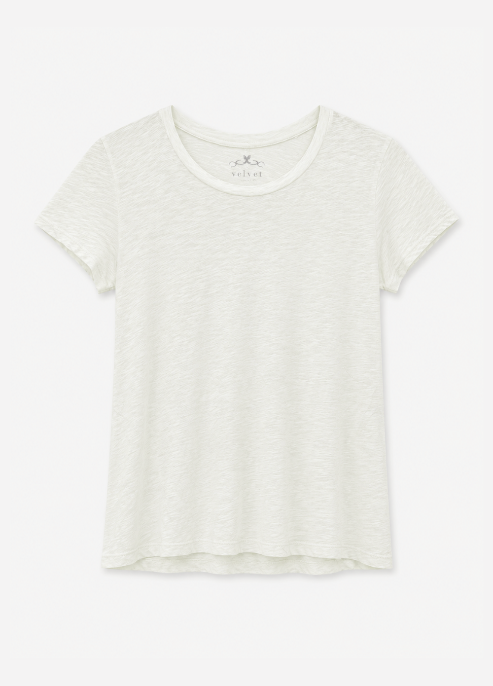 womens velvet tees graham spencer odelia Crew Neck Tee in Ecru