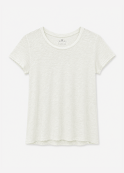 womens velvet tees graham spencer odelia Crew Neck Tee in Ecru
