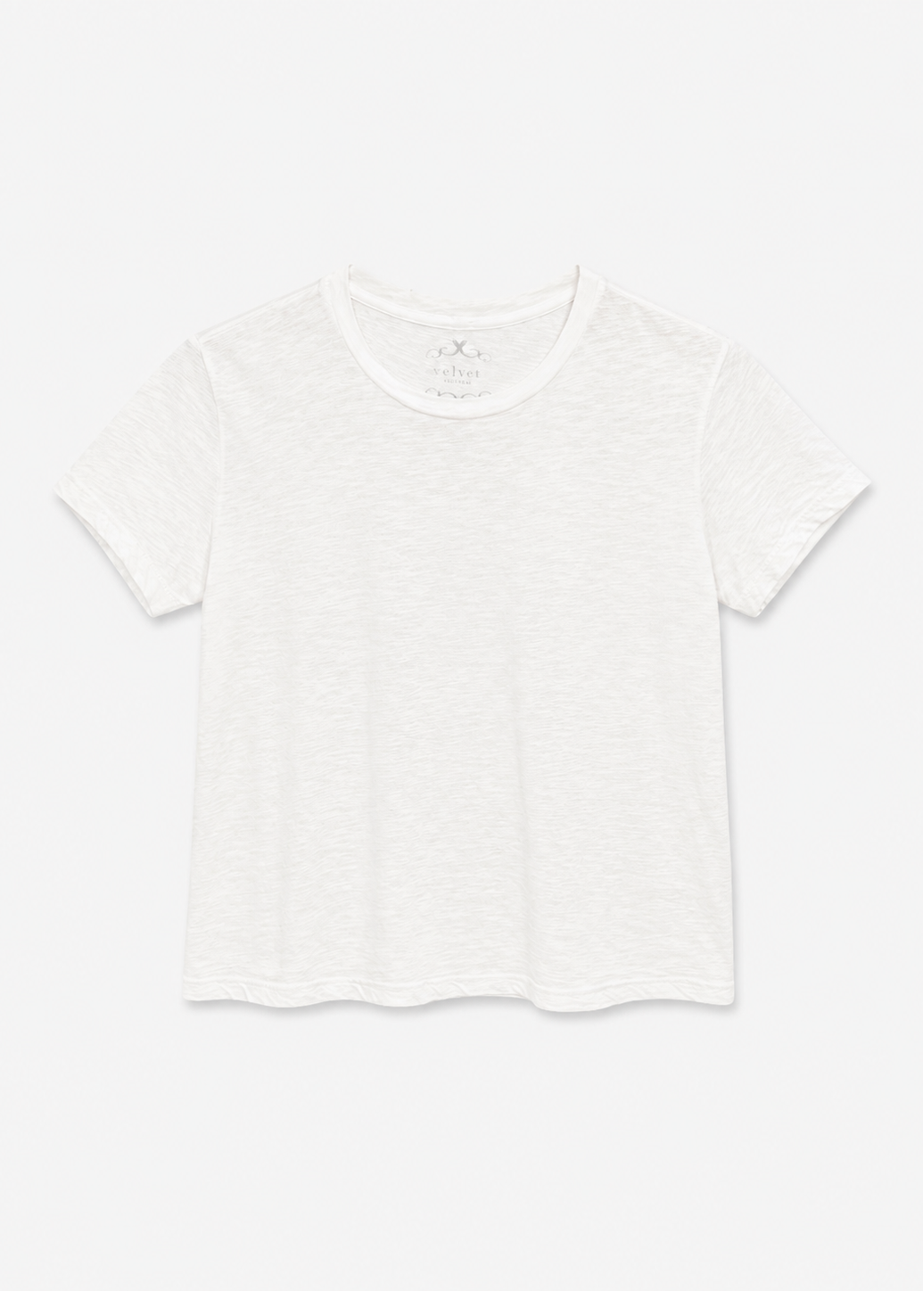 womens velvet Sierra Crew Neck Tee in Ecru