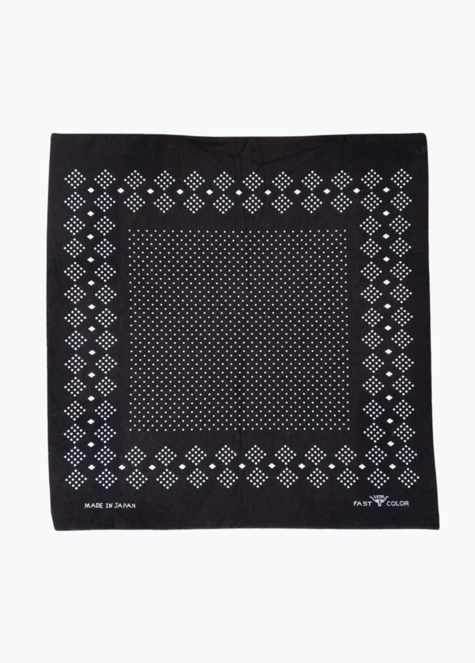 wythe Indigo Discharge Selvedge Bandana in Black Overdye