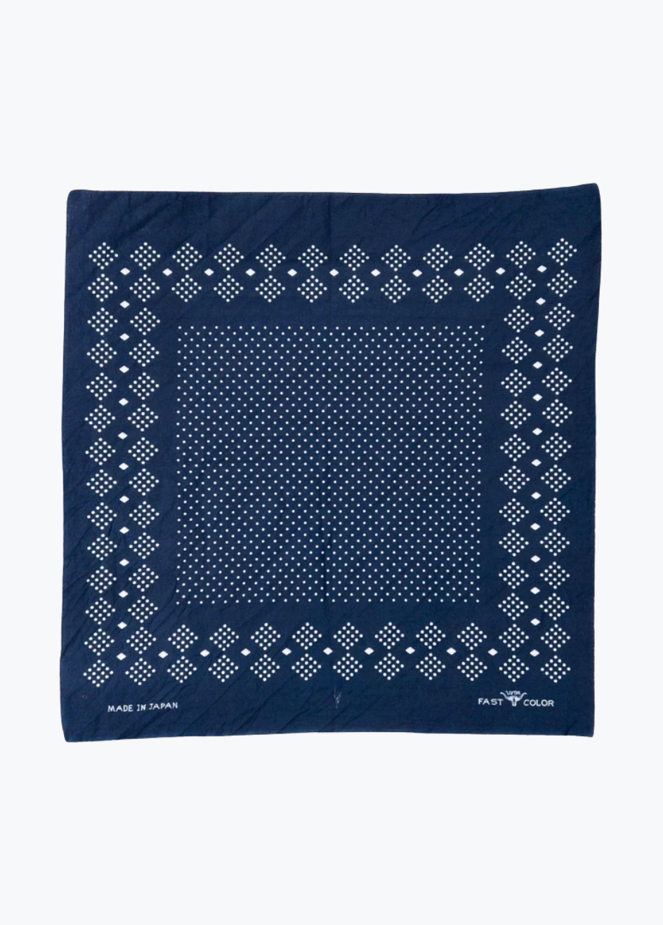 wythe Indigo Discharge Selvedge Bandana in Indigo