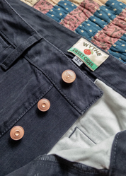 wythe Japanese Cotton Herringbone Chino in Faded Navy