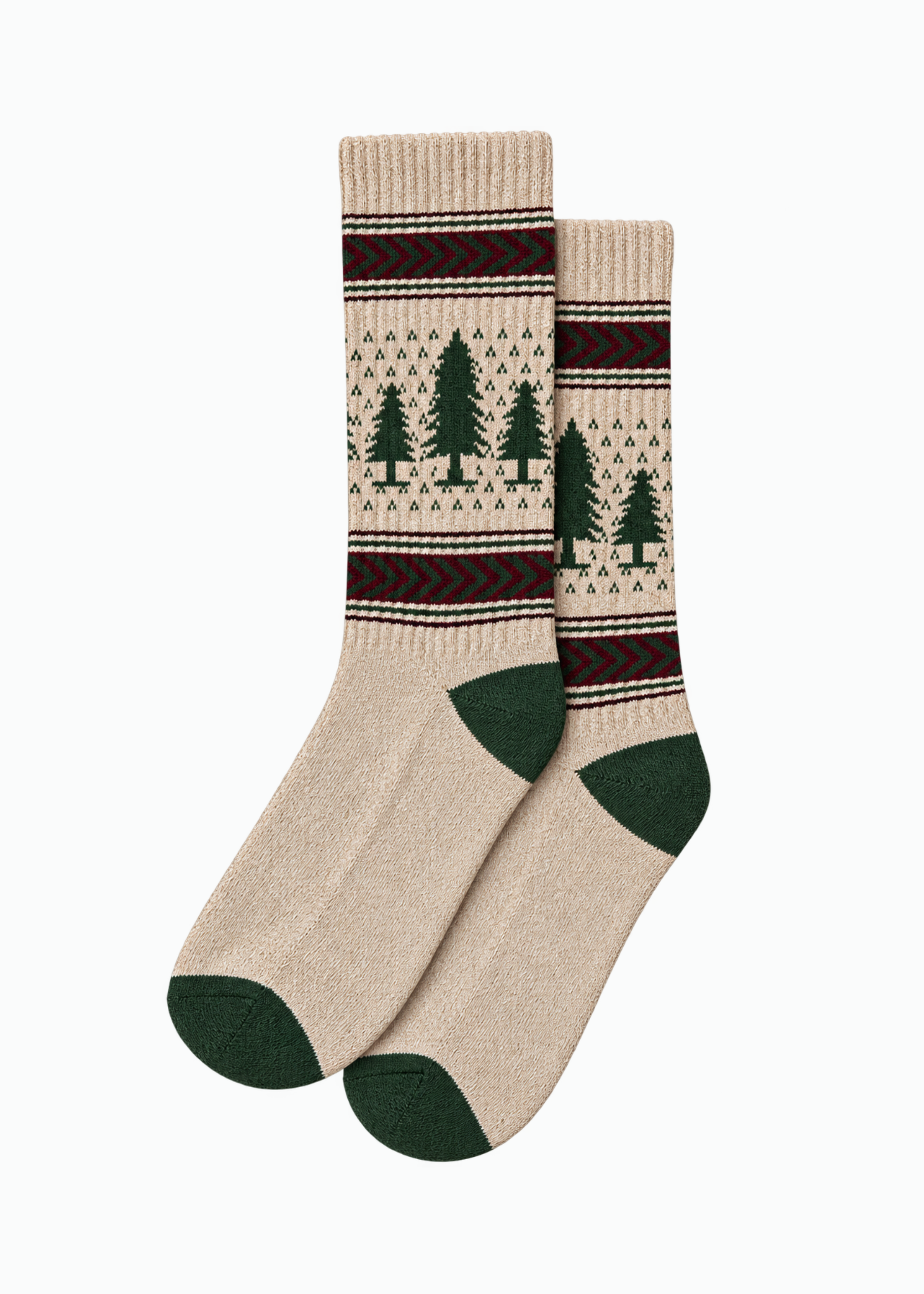 wythe Recycled Cotton Evergreen Pines Jacquard Socks