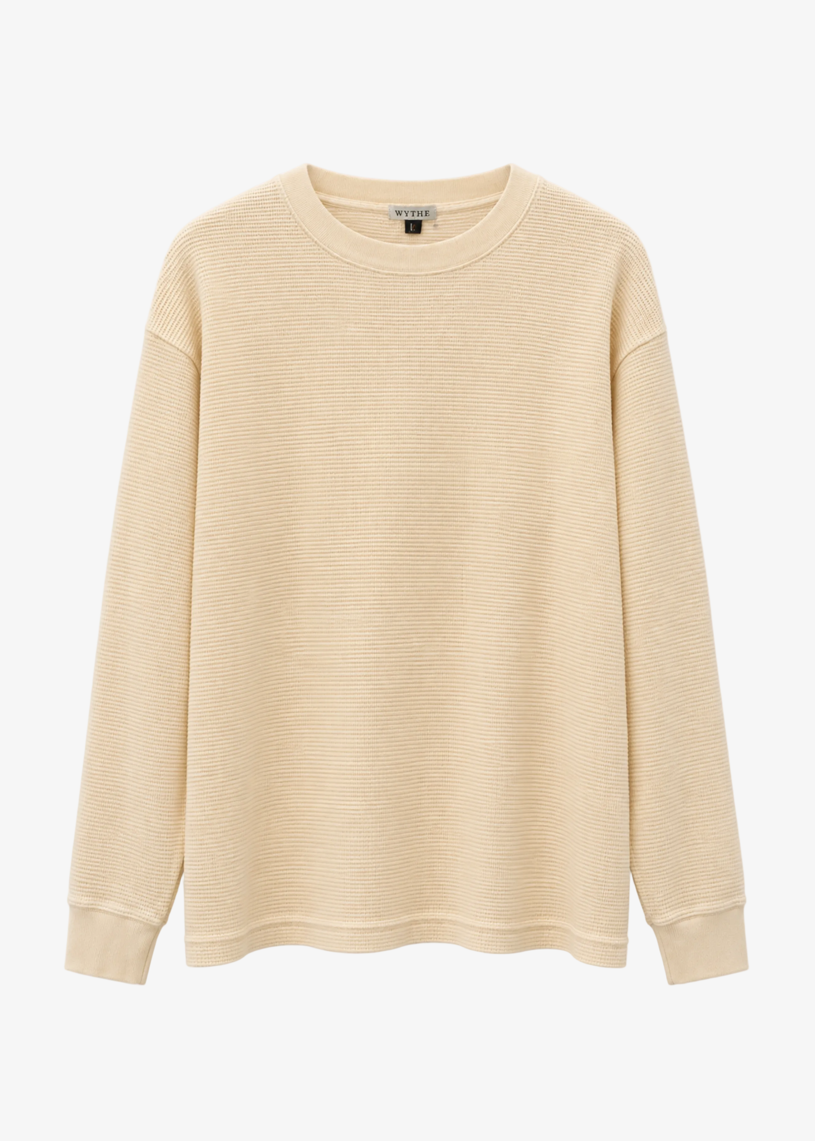 wythe mens Cotton Longsleeve Thermal in Cream