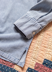 wythe mens Denim Pullover Shirt in Washed Indigo