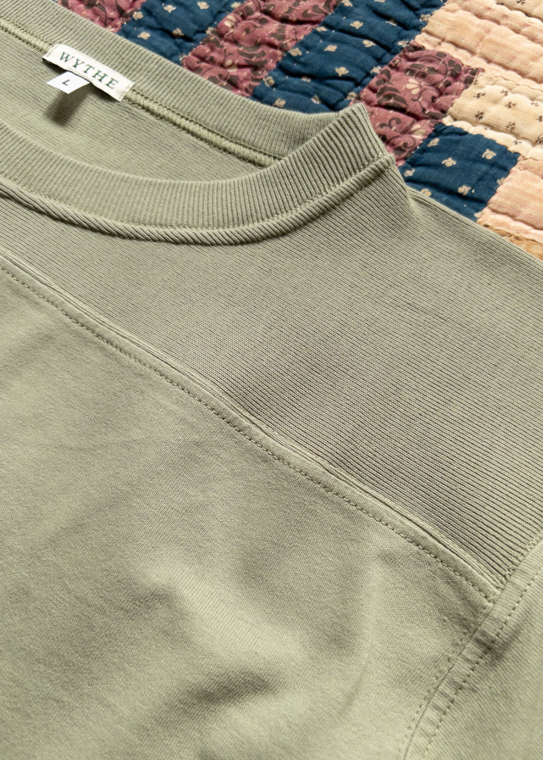 wythe mens Football T-Shirt in Faded Olive