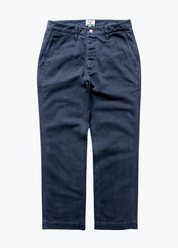 wythe mens Japanese Cotton Herringbone Chino in Faded Navy
