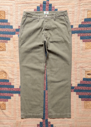 wythe mens Japanese Cotton Herringbone Chino in Faded Olive