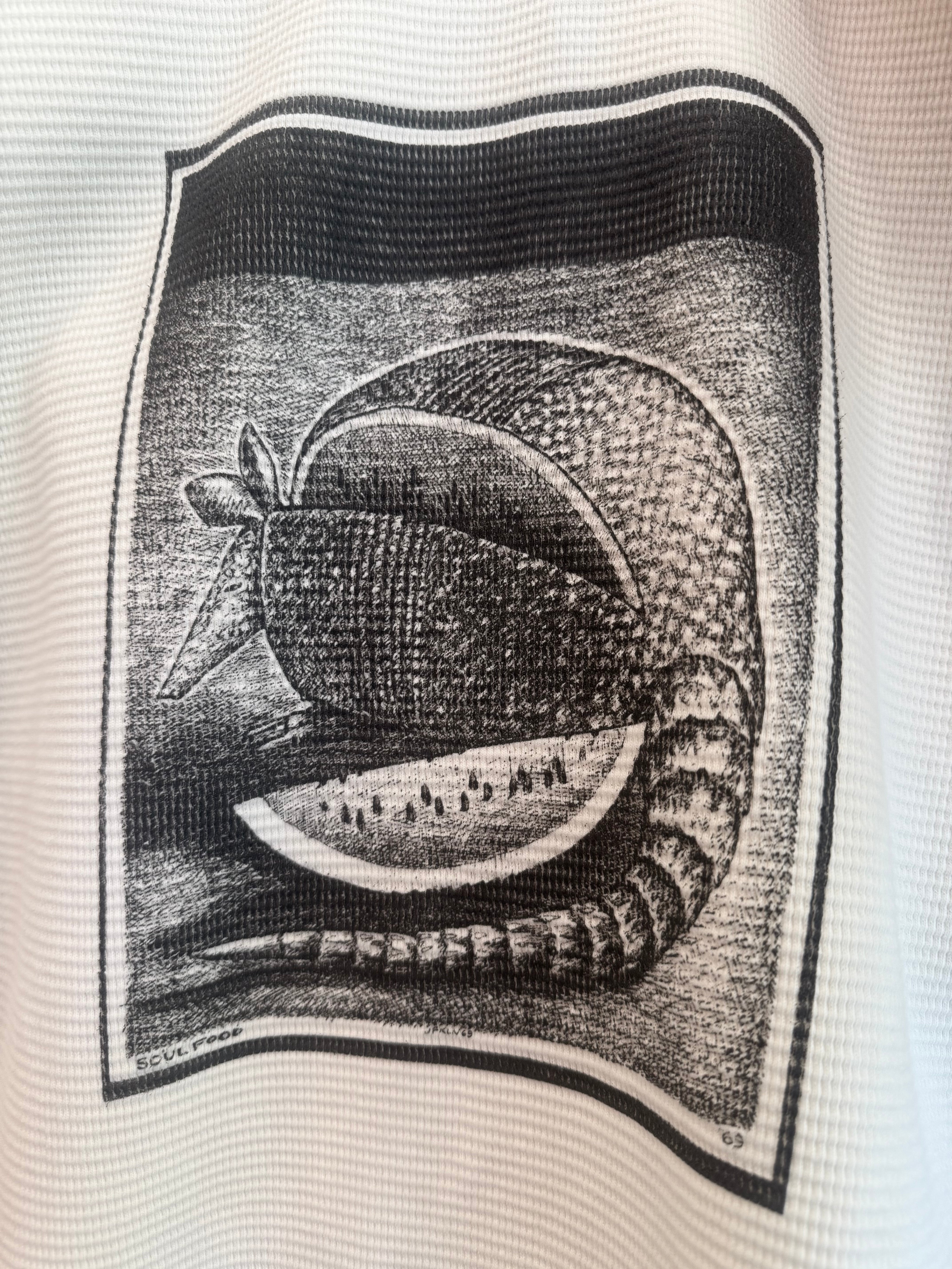 wythe mens Jim Franklin "Soul Food" Cotton Waffle Thermal