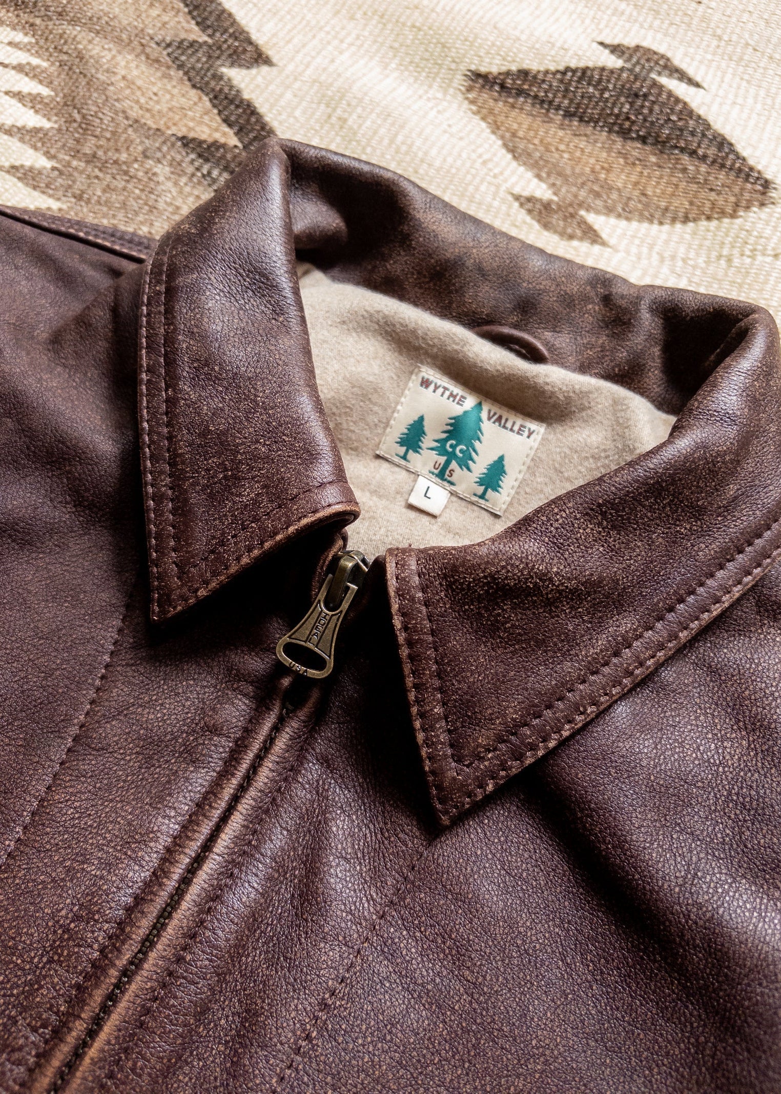 wythe mens Leather Buckaroo Jacket brown