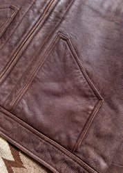 wythe mens Leather Buckaroo Jacket brown