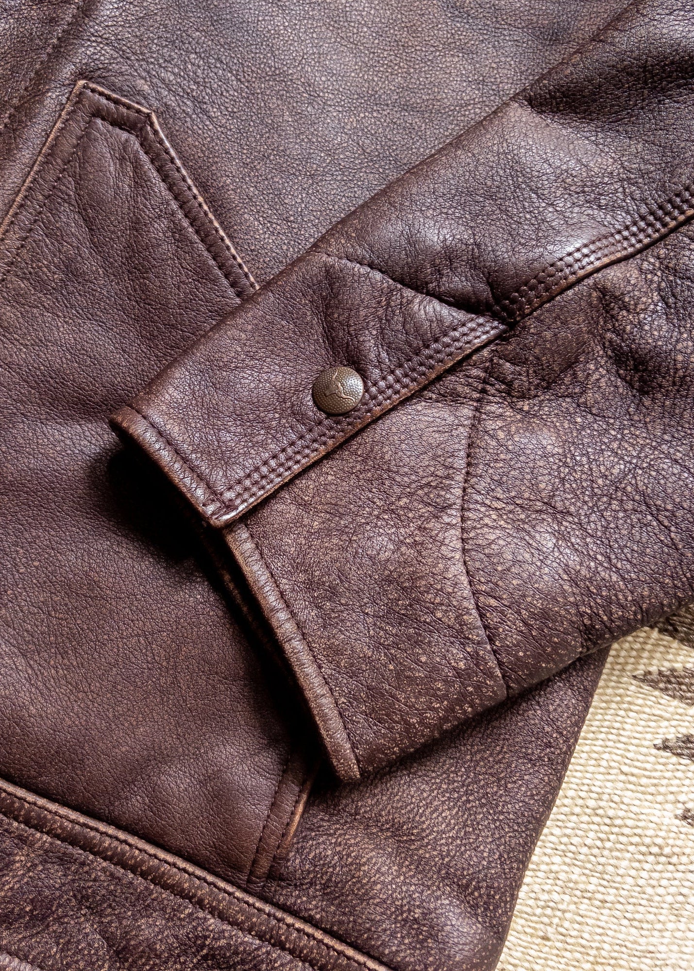 wythe mens Leather Buckaroo Jacket brown