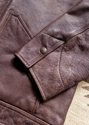 wythe mens Leather Buckaroo Jacket brown