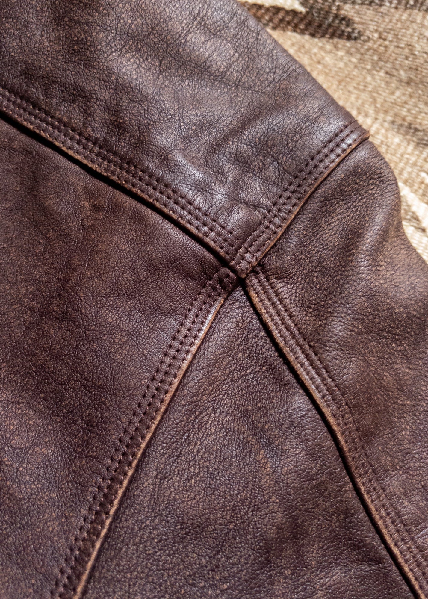 wythe mens Leather Buckaroo Jacket brown