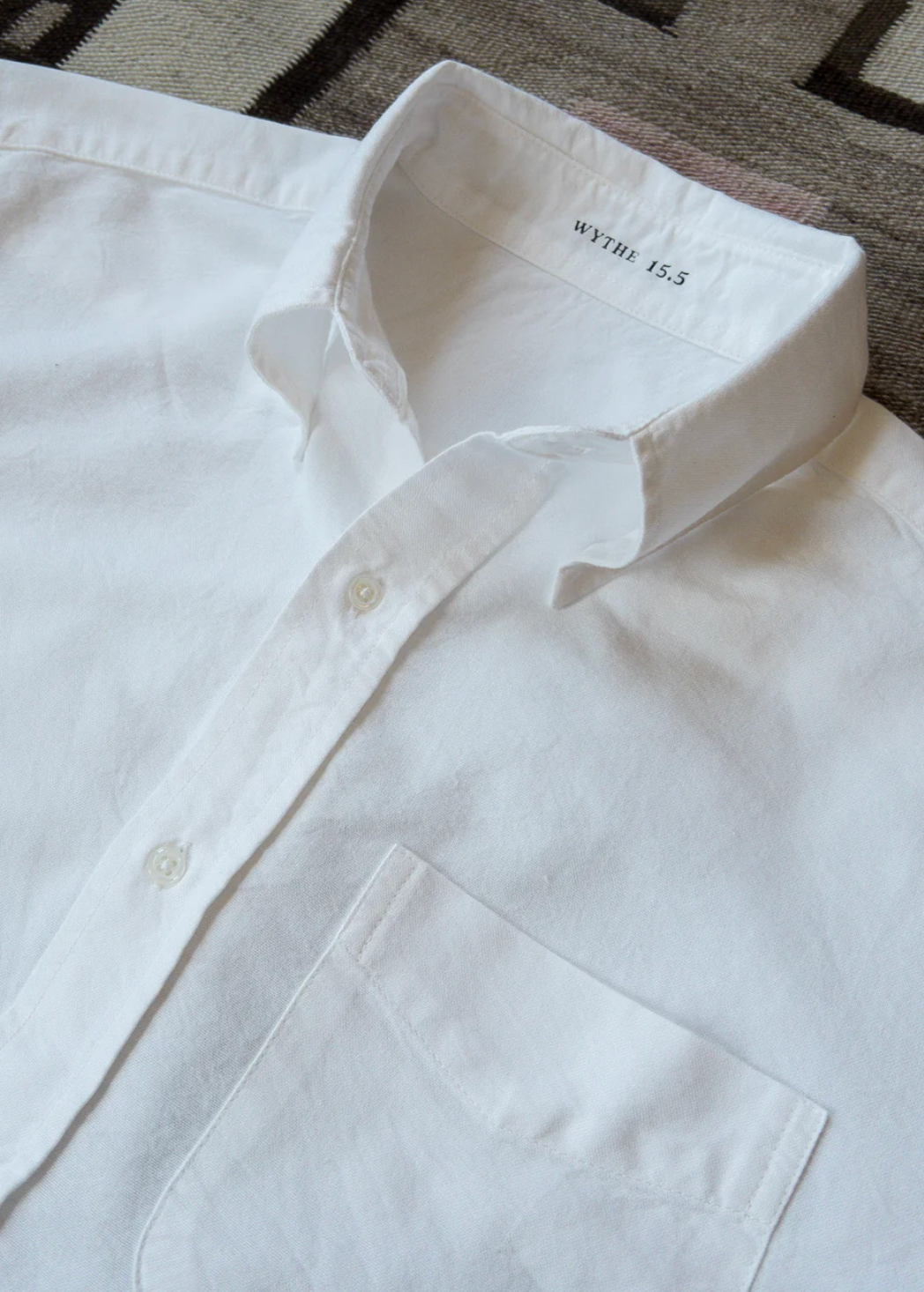 wythe mens Oxford Cloth Button Down in Classic White