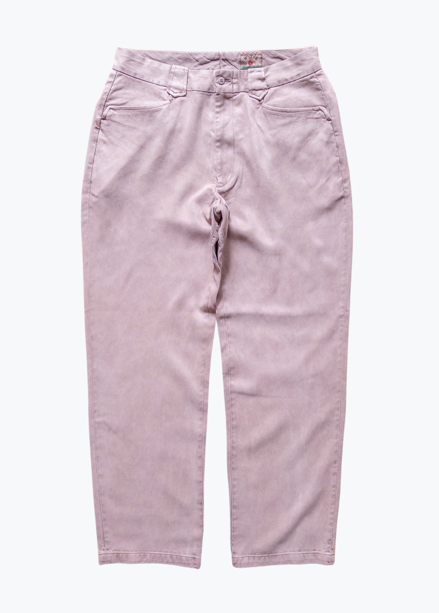 wythe mens Tencel Gabardine Western Pant in Mauve