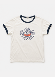 wythe mens Tonkin Print Tubular ringer T-Shirt navy