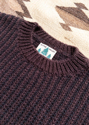 wythe mens Two-Tone Crewneck Sweater brown black
