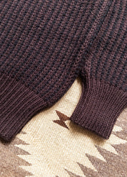 wythe mens Two-Tone Crewneck Sweater brown black