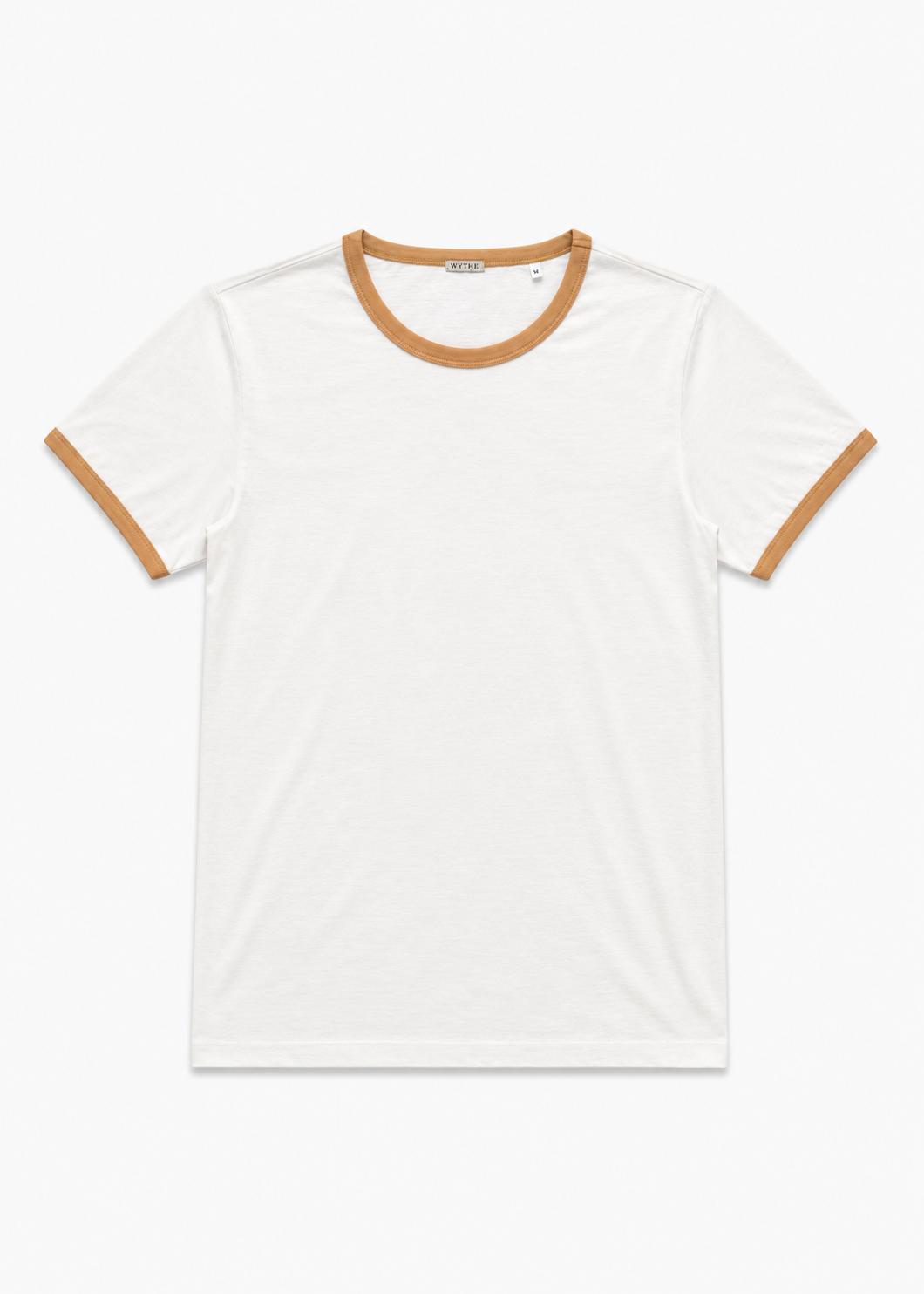 wythe mens white Tubular Ringer T-Shirt in Apricot