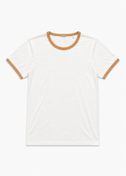 wythe mens white Tubular Ringer T-Shirt in Apricot