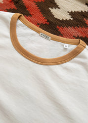 wythe mens white Tubular Ringer T-Shirt in Apricot