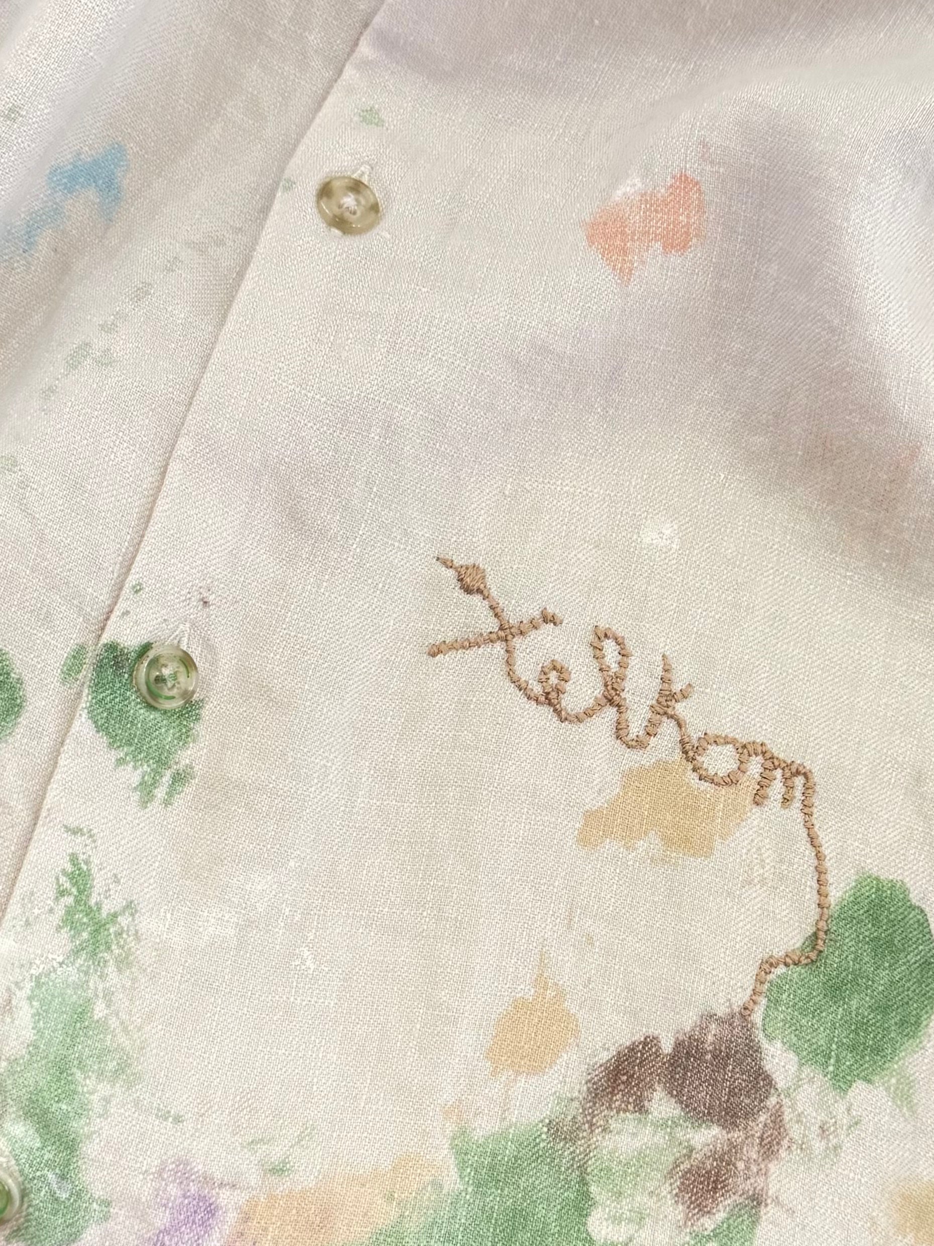xelkom unisex One-of-a-Kind Linen Workshirt in Tan