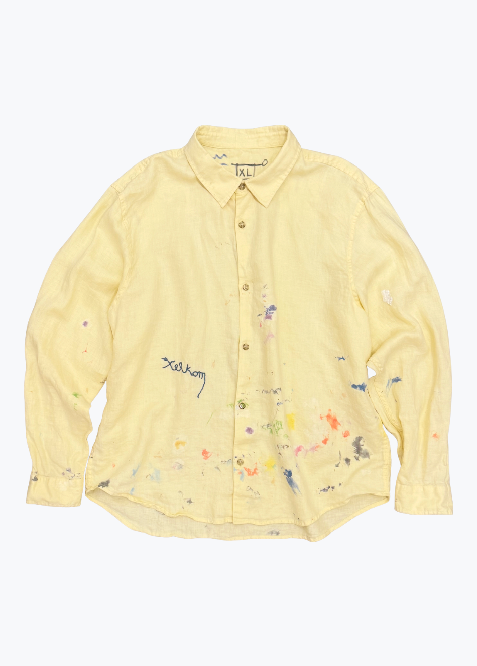 xelkom unisex One-of-a-Kind Linen Workshirt in Yellow