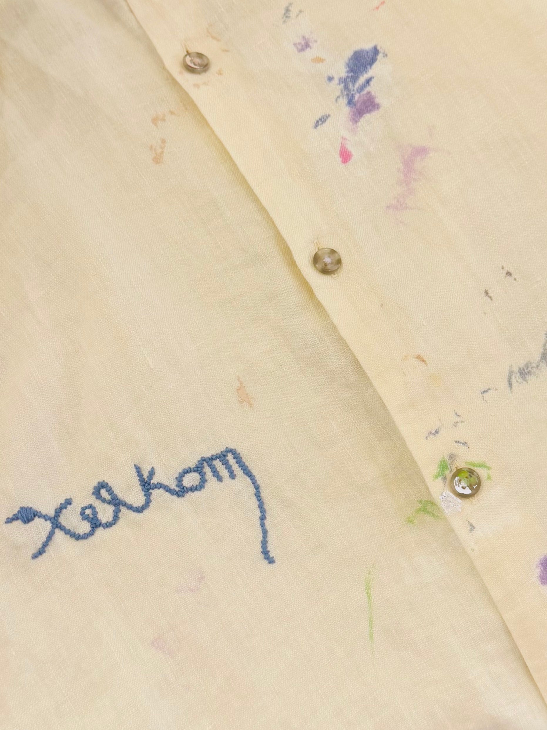 xelkom unisex One-of-a-Kind Linen Workshirt in Yellow