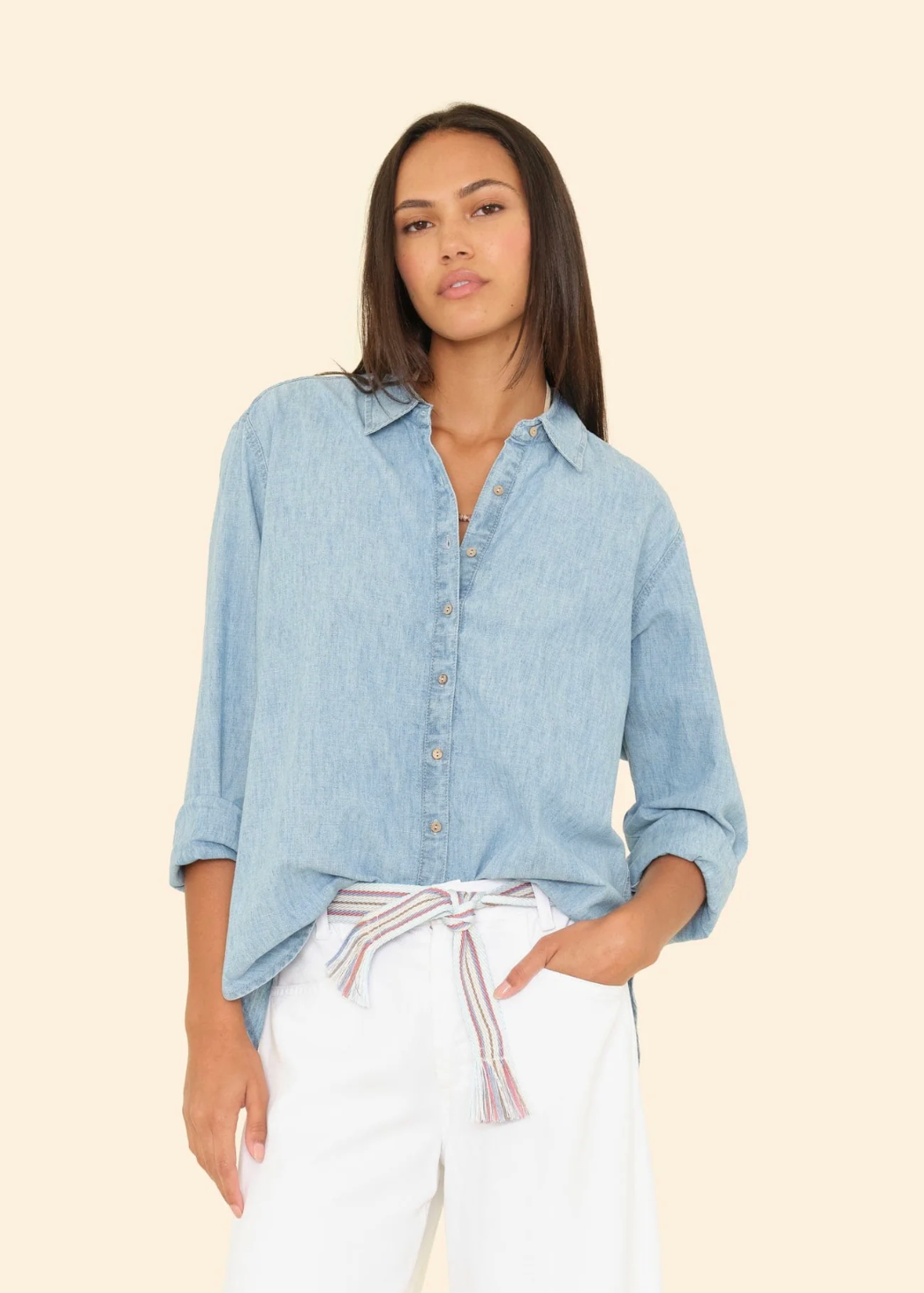 xirena womens Beau Shirt in Dusty Blue