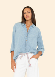 xirena womens Beau Shirt in Dusty Blue